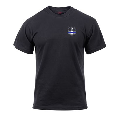 Koszulka THIN BLUE LINE US naszywka flaga CZARNA