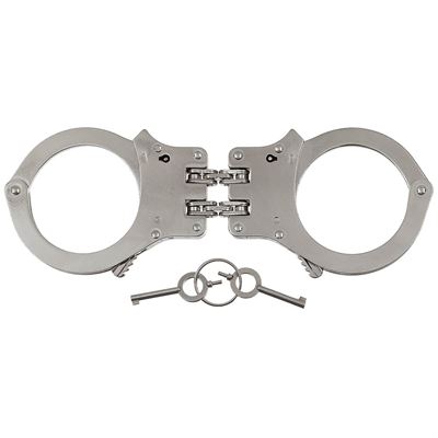 Kajdanki policyjne DOUBLE LOCK /łańcuszek/ SREBRNE