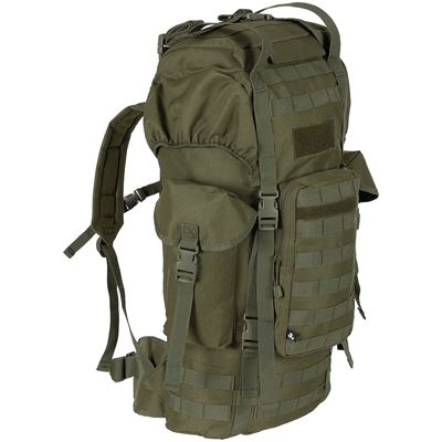Plecak bojowy MOLLE 65l wyściełany + wzmocnienie ALU GREEN