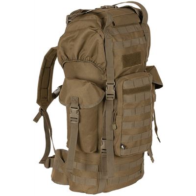 Plecak bojowy MOLLE 65l wyściełany + wzmocnienie ALU COYOTE