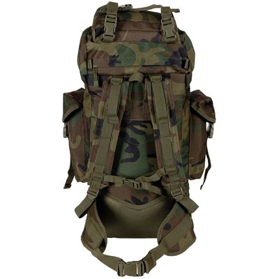 Plecak bojowy MOLLE 65l wyściełany + wzmocnienie ALU WOODLAND