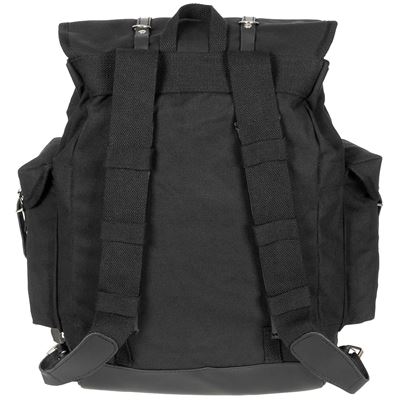 Plecak górski BW 30L wyściełane paski + skórzane paski BLACK