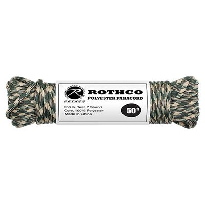 Linka PARACORD poliester 550LB ø 4 mm / 15 m WOODLAND