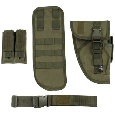 Pouzdro na pistolet i magazynki Tactical prawe OLIV