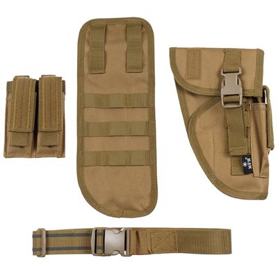 Pouzdro na pistolet i magazynki Tactical prawe COYOTE