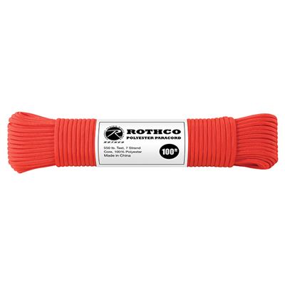 Linka PARACORD poliester 550LB ø 4 mm / 30 m CZERWONA