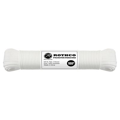 Linka PARACORD poliester 550LB ø 4 mm / 30 m BIAŁA