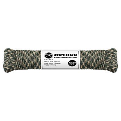 Linka PARACORD poliester 550LB ø 4 mm / 30 m WOODLAND