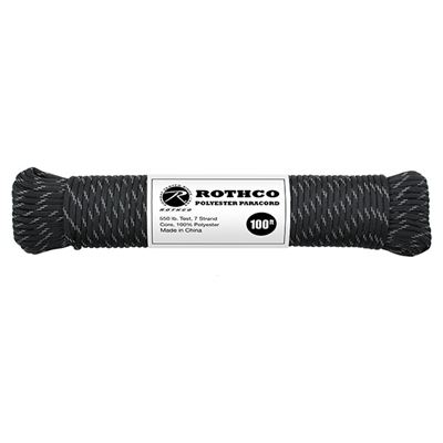 Linka PARACORD poliester 550LB ø 4 mm / 30 m nici BLACK/REFLEX