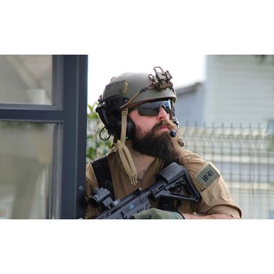 Okulary strzeleckie SABER ADVANCED zestaw 3 okularów ZIELONA ramka
