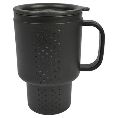 Kubek termiczny dwuścienny z uchwytem 400 ml CZARNY