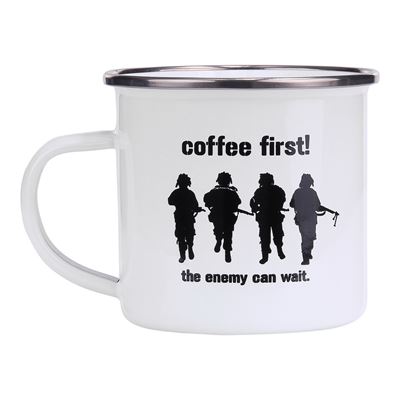 Kubek emaliowany COFFEE FIRST 300 ml BIAŁY