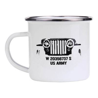 US ARMY JEEP kubek emaliowany 300 ml BIAŁY