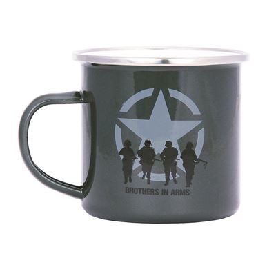 BROTHERS IN ARMS kubek emaliowany 300 ml ZIELONY