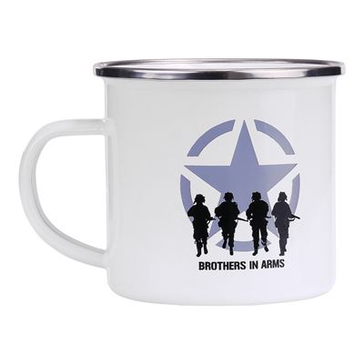 BROTHERS IN ARMS kubek emaliowany 300 ml BIAŁY