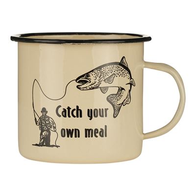Kubek CATCH YOUR OWN MEAL emaliowany 500 ml SAND