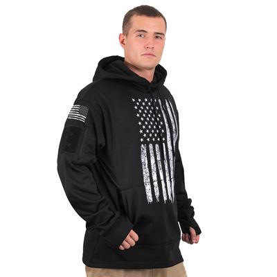 Bluza z kapturem CONCEALED CARRY z flagą USA CZARNA