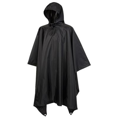Rip-stop poncho z pokrowcem BLACK