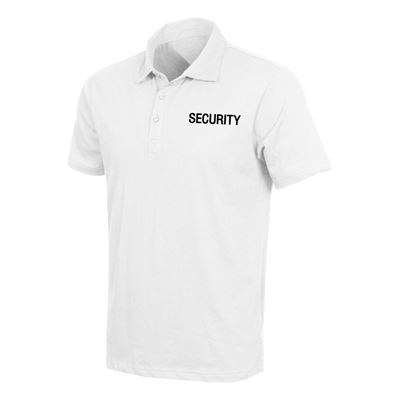 Koszulka polo z kołnierzykiem SECURITY krótki rękaw szybkoschnąca BIAŁA