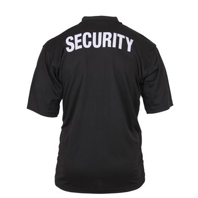 Koszulka polo z kołnierzykiem SECURITY krótki rękaw szybkoschnąca CZARNA