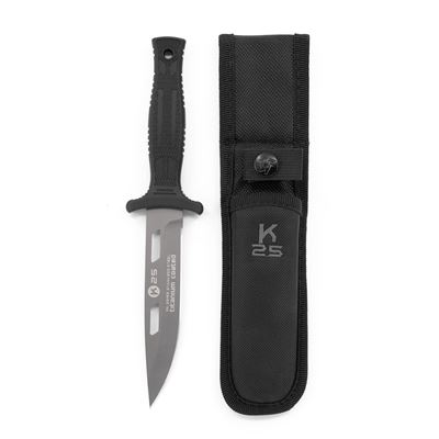 Nóż K25 32193 z ostrzem stałym BLACK