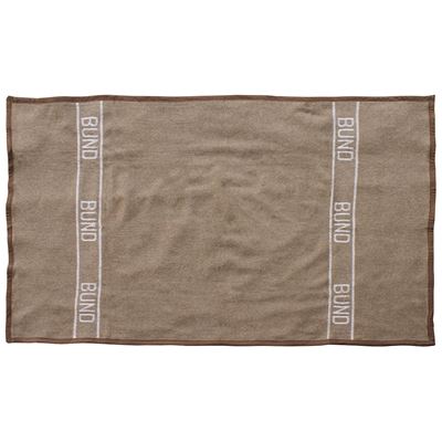 Koc wełniany BUND 220x130 brązowo-zielony