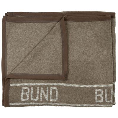 Koc wełniany BUND 220x130 brązowo-zielony