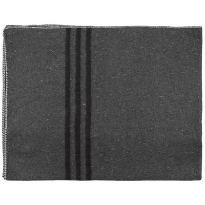 Antracytowy koc w paski 200x150cm
