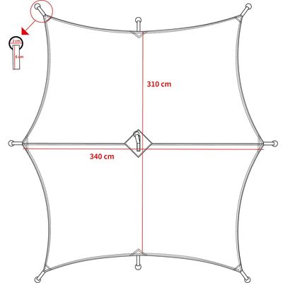 Wodoodporna plandeka Hexagon-Tarp 3,4 x 3,1 m ZIELONA