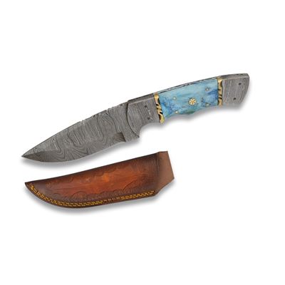 Nóż BLUE BONE stal damasceńska