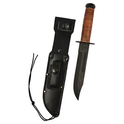 Nóż z skórzanym etui US MARINE CORPS COMBAT
