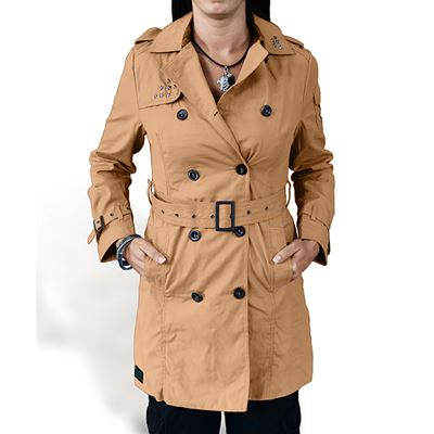 Płaszcz damski TRENCHCOAT BRĄZOWY