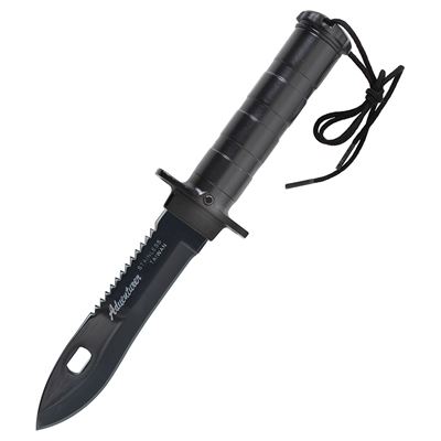 Nóż survivalowy z ostrzem stałym DELUXE ADVENTURER CZARNY