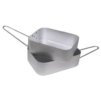 Zestaw naczyń stołowych, kwadratowych, 2 sztuki, aluminiowe