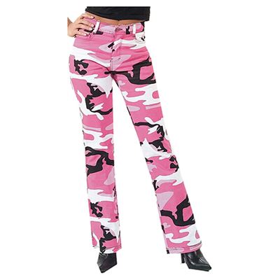Spodnie damskie STRETCH FLARE PINK CAMO
