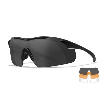 Okulary strzeleckie WX VAPOR zestaw 3 oprawek BLACK