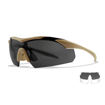 Okulary strzeleckie WX VAPOR zestaw 2 okularów oprawka TAN