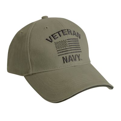 Czapka z daszkiem VETERAN NAVY z flagą USA ZIELONA