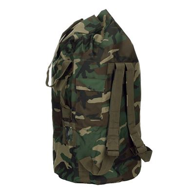 Worek okrętowy typu US z paskami 80l NYLON WOODLAND