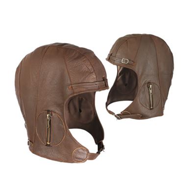 Kask KOŽENÁ lotniczy WWII BRĄZOWY