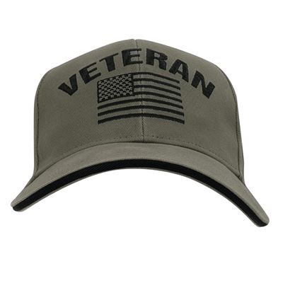 Czapka VINTAGE VETERAN z flagą USA ZIELONA ROTHCO 3599 5