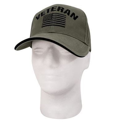 Czapka VINTAGE VETERAN z flagą USA ZIELONA ROTHCO 3599 4