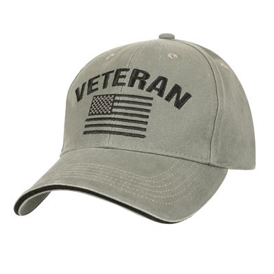Czapka VINTAGE VETERAN z flagą USA ZIELONA