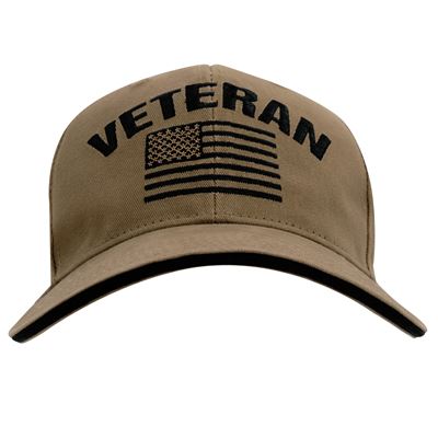Czapka VINTAGE VETERAN z flagą USA COYOTE ROTHCO 35990 3