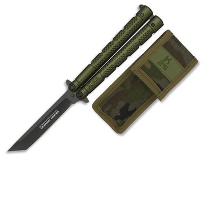 Nóż motylkowy K25 TANTO z pochwą GREEN