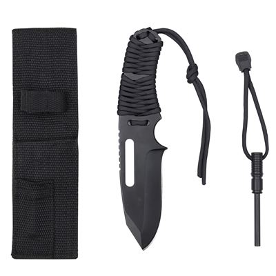 Nóż PARACORD ROTHCO z ostrą klingą + krzesiwo