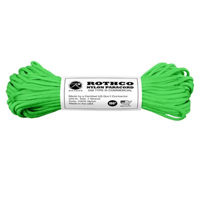Sznur PARACORD nylon 550LB ø 4 mm / 30 m ODBLYSKOWY ZIELONY