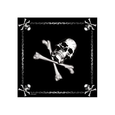 Szal 55 x 55 cm JOLLY ROGER CZARNY