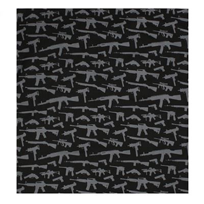 Bandana 55 x 55 cm BANDANA GUN PATTERN BLACK