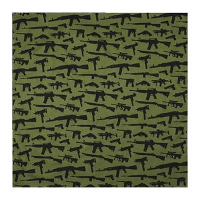 Bandana 55 x 55 cm BANDANA GUN PATTERN OLIV